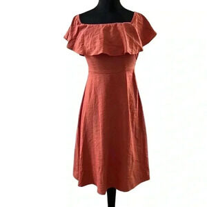 Blush Ruffled Top Sleeveless Midi Dress Size S